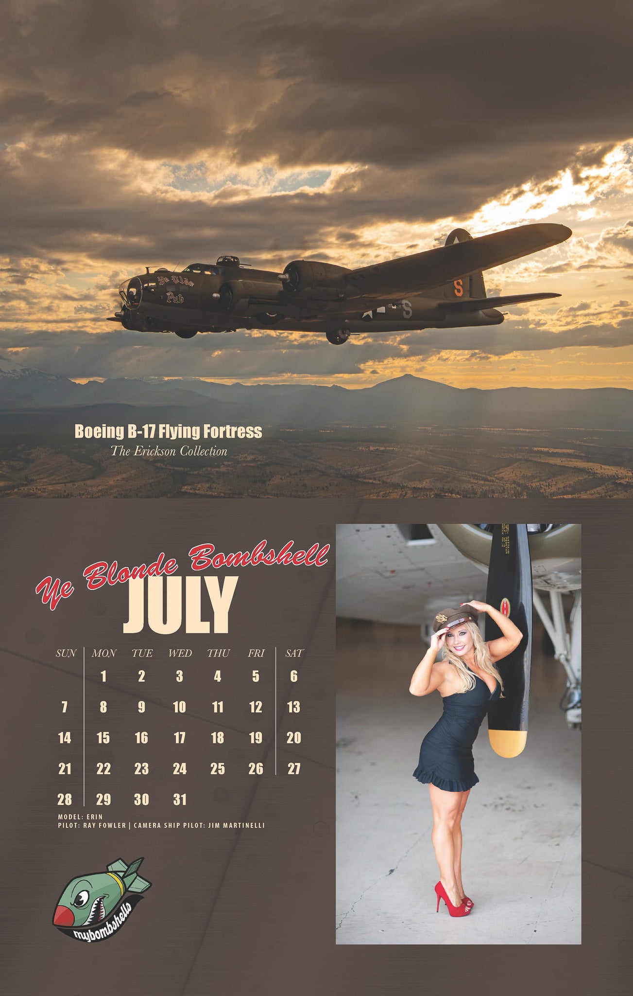 My Bombshells 2019 Warbirds Pin-Up Calendar July