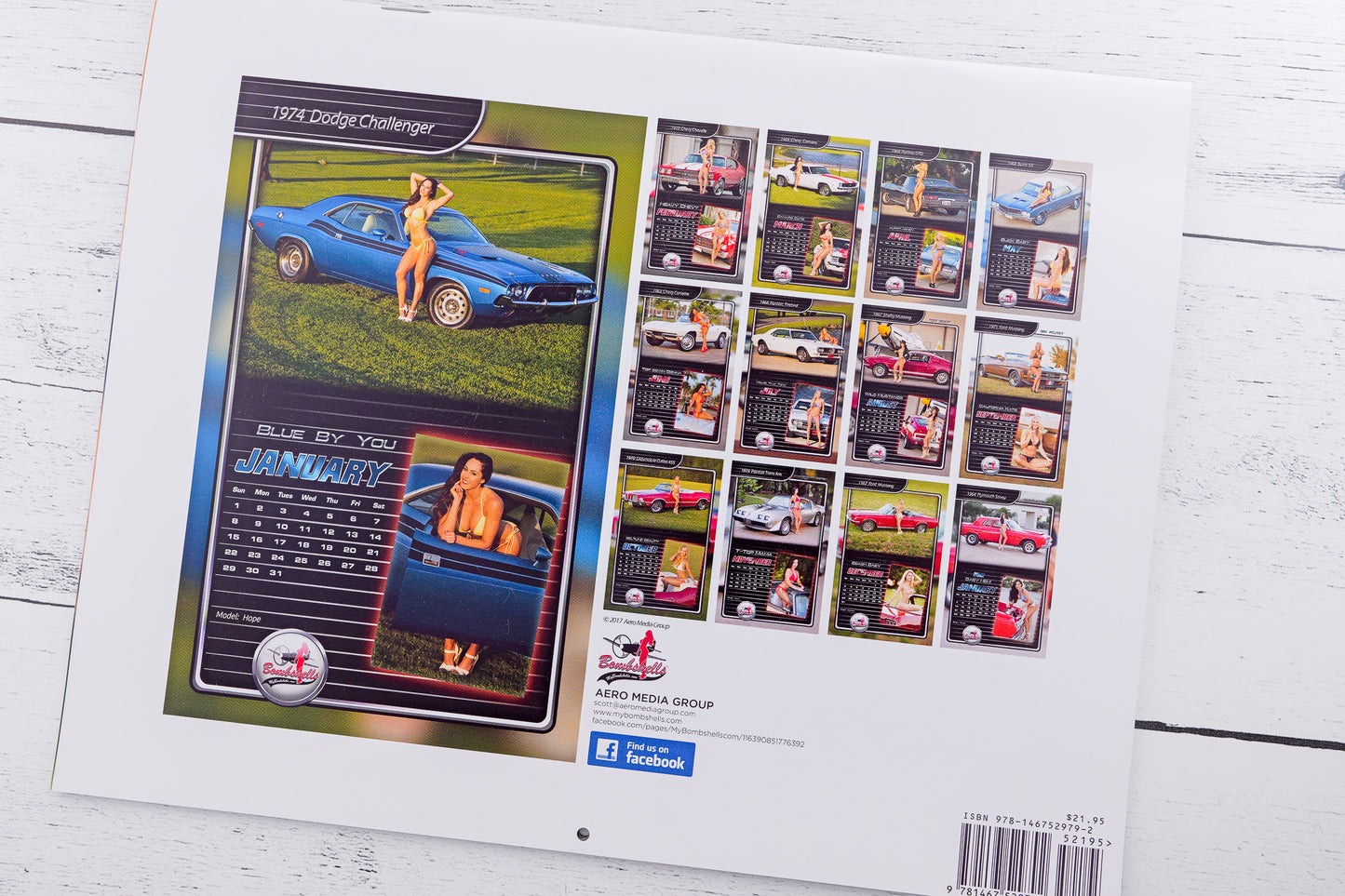 My Bombshells 2017 Car Calendar Pin-Up Calendar Back