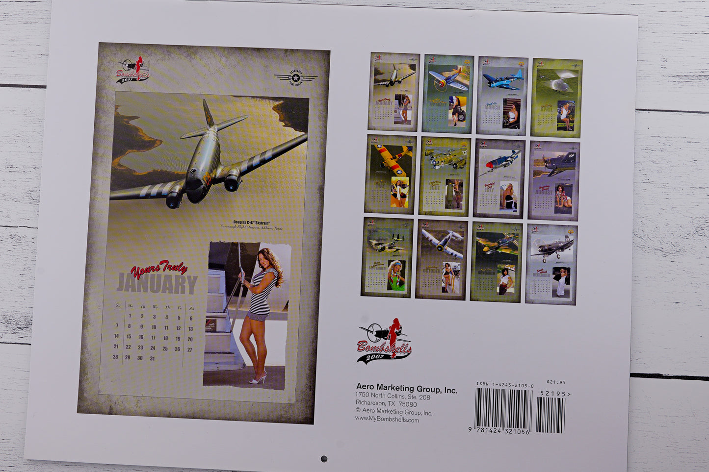 My Bombshells 2007 Warbirds Pin-Up Calendar Back