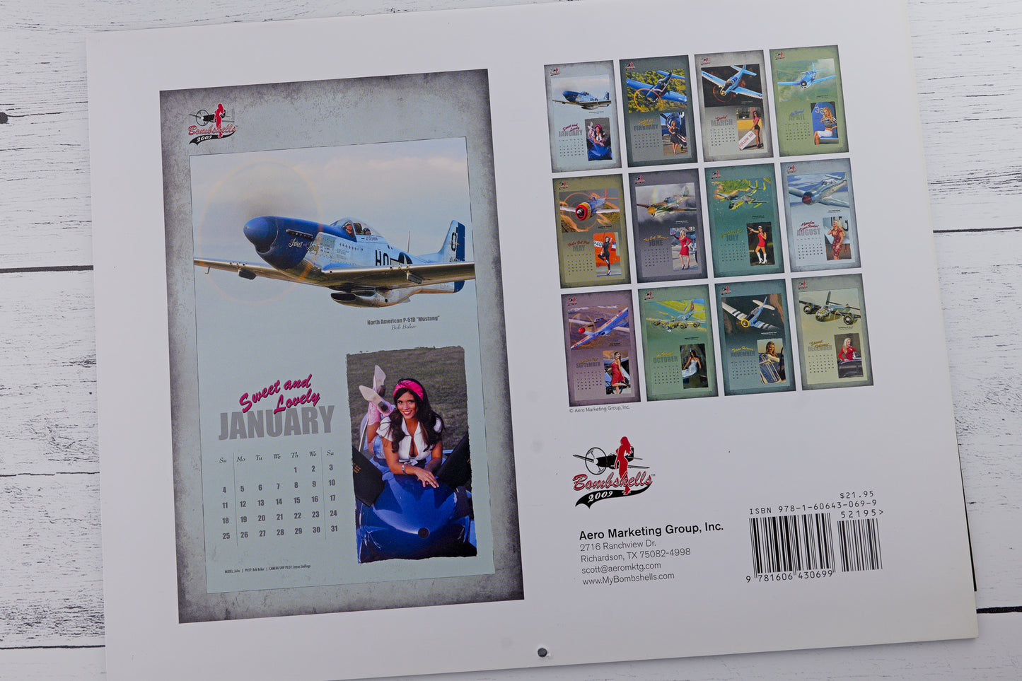 My Bombshells 2009 Warbirds Pin-Up Calendar Back