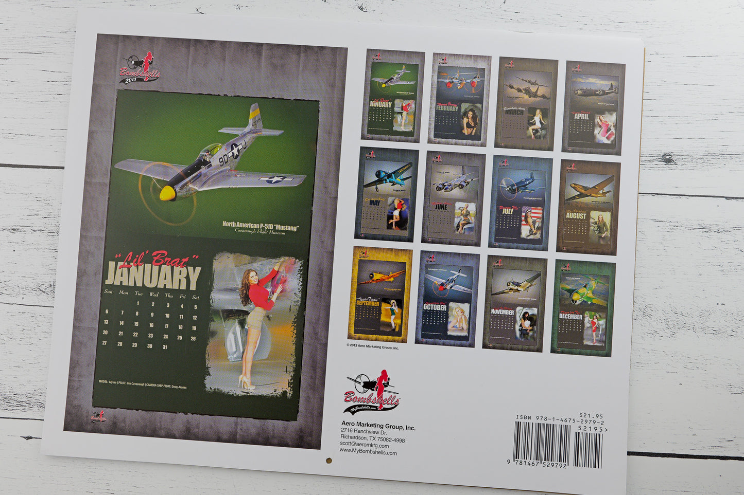 My Bombshells 2013 Warbirds Pin-Up Calendar Back