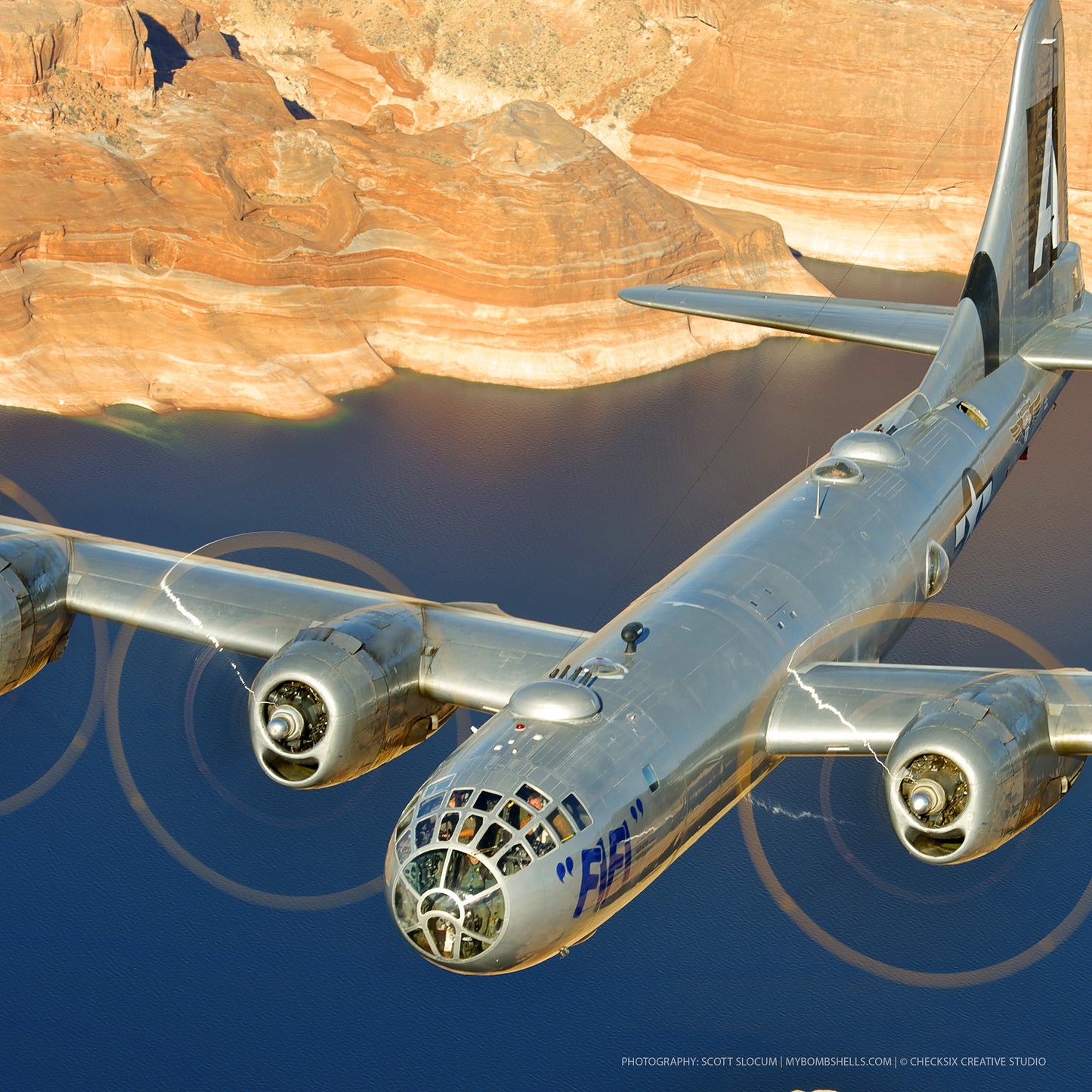 B-29 Superfortress over Cliffs