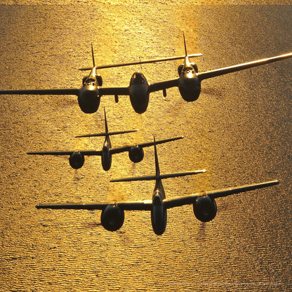 P-38 and F7F Formation