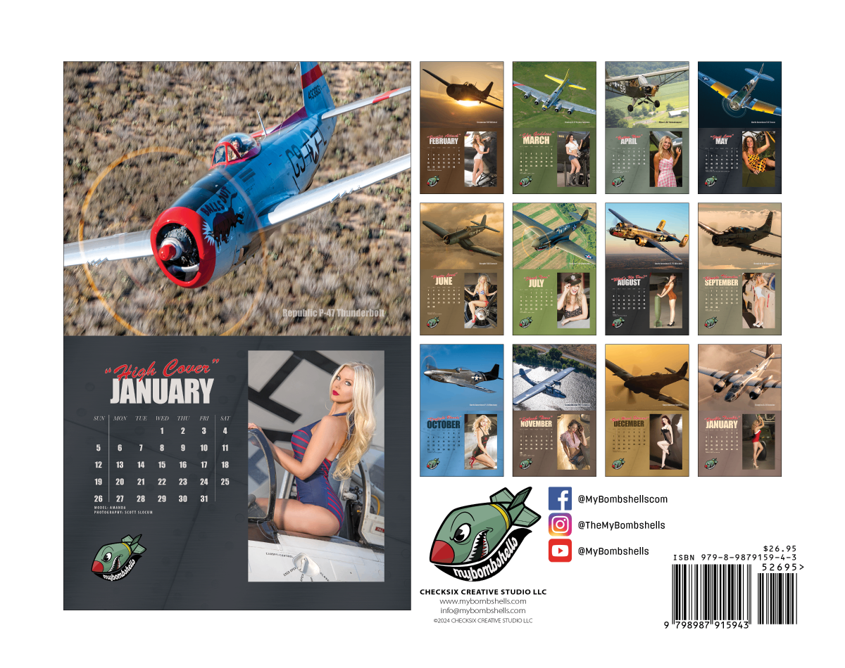 2025 My Bombshells Warbird Pin-Up Calendar (Pre-Order)