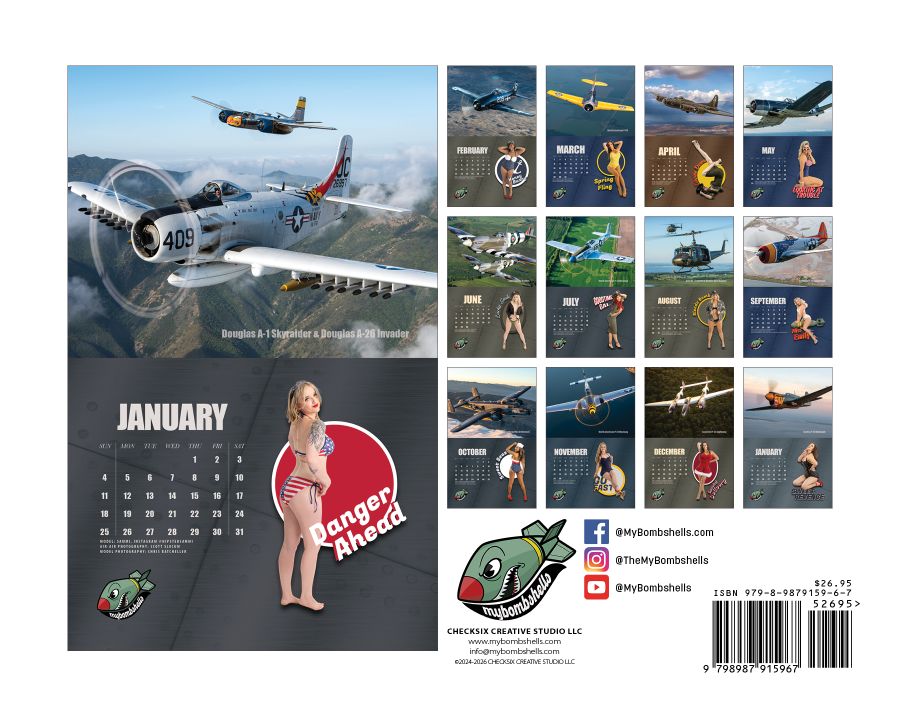 2026 My Bombshells Warbird Pin-Up Calendar