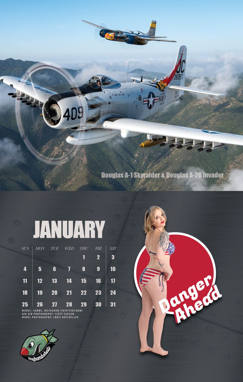 2026 My Bombshells Warbird Pin-Up Calendar