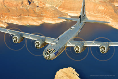 B-29 Superfortress over Cliffs