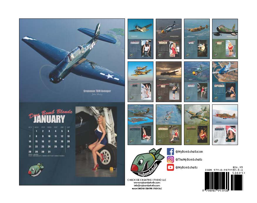 My Bombshells 2024 Warbirds Pin-Up Calendar Back