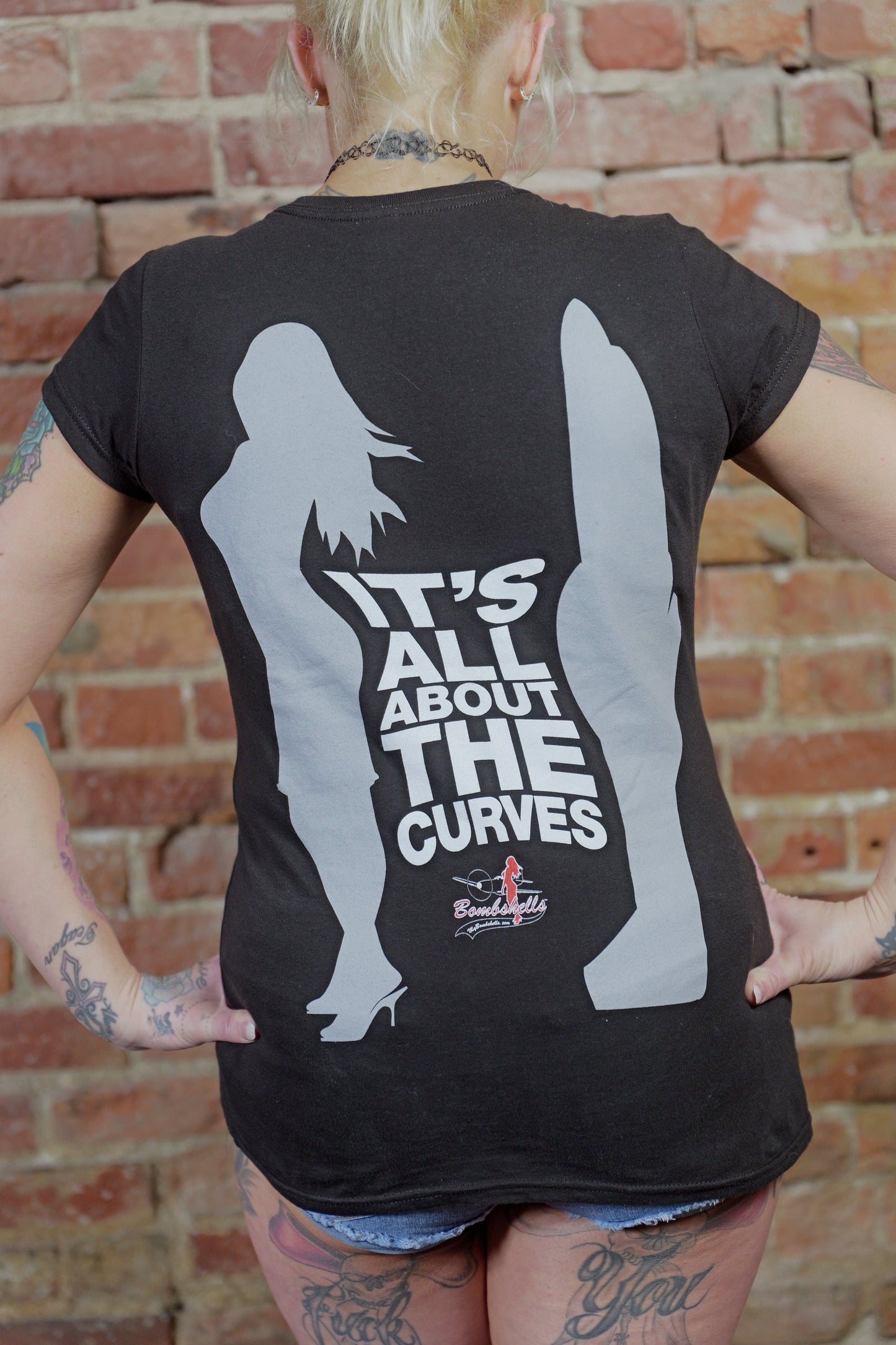 Ladies My Bombshells Curves T-Shirt V Neck Back