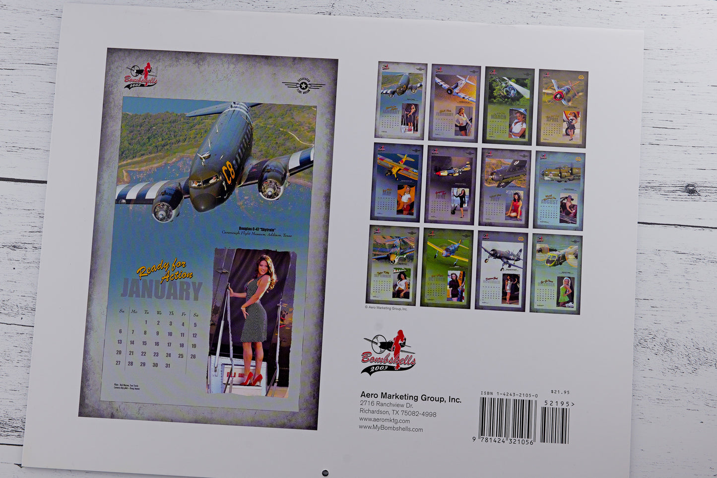 My Bombshells 2008 Warbirds Pin-Up Calendar Back