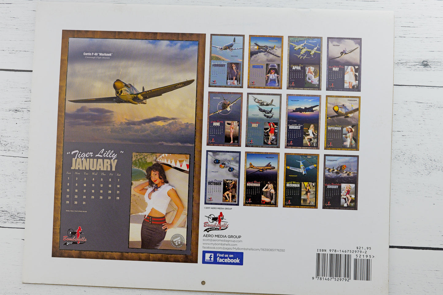 My Bombshells 2017 Warbirds Pin-Up Calendar Back